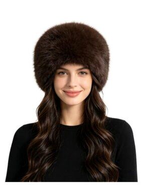 Women's Winter Cossack Hat Long Pile Faux Fur Trapper Hat Cold Weather